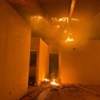 Incendio en una urbanización deshabitada de Lerma.