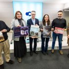 De i. a d.: René Jesús Payo, Raquel Pérez, Emilio de Domingo, Laura Sebastián, Julián Hoyos y Silvia Arribas, en la presentación de los cursos y publicaciones de la Cátedra.
