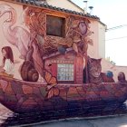 'MAR de Burgos' es el mural creado por Alegría del Prado en Villangómez el pasado verano.