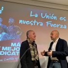 El nuevo secretarario de UGT en Castilla y León junto a Pepe Álvarez este jueves en Zamora.
