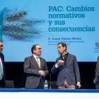 Germán Martínez, Ramón Sobremonte, Ángel Gómez y Javier Leal en el Aula Agraria de Caja Rural.