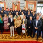Instante de la recepción al San Pablo Burgos tras proclamarse Campeón de España.