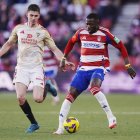 Imagen del partido entre el Granada y el Mirandés.