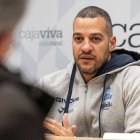 Savignani, durante la previa del Palencia-Silbö San Pablo Burgos.