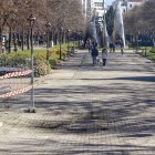 La zona central del paseo del Empecinado presenta este considerable hundimiento.