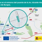 Inversión de 3,8 millones para las obras para adecuar al paso de peatones y bicis el puente de la Av. Alcalde Martín Cobos, en Burgos.