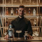 El 'bartender' Max Vázquez posa con una de sus creaciones inspiradas en Burgos.
