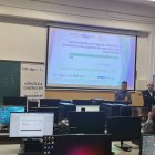 Jesús Eloy Fernández, técnico de FAE, y Javier Herrán, vicepresidente de AECOB, durante la charla.