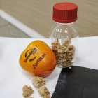 El caqui es la fruta que se convierte en la materia prima que se solidifica para, luego transformarse en cuero vegetal.