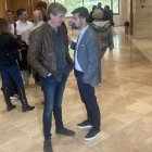 Carlos Martínez y Luis Tudanca, momentos antes de atender a los medios.