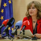 La presidenta del TSJCyL, Ana del Ser, durante la presentación de la Memoria 2024.