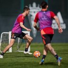 Imagen del entrenamiento del Mirandés.