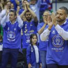 Savignani, durante la celebración del ascenso a ACB tras ganar a Fuenlabrada.