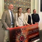 Francisco Javier Sariot (Burgos Baroque Ensemble), Andrea Ballesteros (Ayuntamiento de Burgos), Silvia Arribas (Fundación Círculo) y Carlos Izquierdo (Archidiócesis de Burgos), en la presentación del concierto 'Tan célebre fineza'.