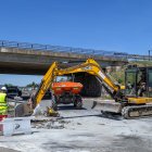 Obras en la rotonda de acceso al aeropuerto.