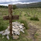 Cementerio de Sad Hill construido en de los límites municipales de Contreras y Santo Domingo de Silos (Burgos), para el rodaje de la escena final de la película 'El bueno, el feo y el malo' en 1966