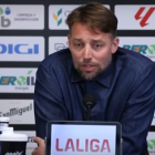 Michu durante la rueda de prensa de balance de la temporada.