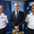 Benito Maximino Martínez, Emilio de Domingo y David Calvete, ayer, en la Fundación Círculo.