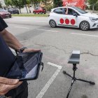 Radar móvil de la Policía Local en un control efectuado el 3 de junio en la avenida Cantabria, la segunda calle de la ciudad con más accidentalidad.