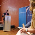 El consejero de Medio Ambiente, Vivienda y Ordenación del Territorio, Juan Carlos Suárez-Quiñones, durante la celebración del Foro Nexo Noroeste organizado por infobierzo.