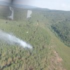 Imagen del incendio declarado en Portugal en una zona próxima a Zamora.