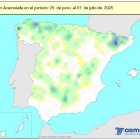 Las lluvias acumuladas en este año hidrológico ascienden a 624 l/m2, un 13% más de lo habitual.