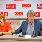 Carlos Martínez en la rueda de prensa ofrecida este lunes en la sede de CCOO.