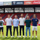 Fran Justo, con su equipo técnico.