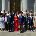 La portavoz del Grupo Popular en el Congreso, Ester Muñoz, junto a los diputados de Castilla y León.