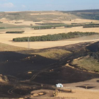 Imagen de la zona afectada por el fuego en Villasilos.