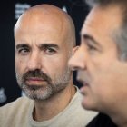 El entrenado, Jordi Juste, y el director deportivo del Tizona, Jose Manuel Naveira, una «pareja perfecta» para conformar el nuevo equipo.