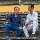 El torero burgalés y el ganadero Antonio Rubio. ECB