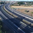El accidente apenas causó efectos en la circulación en la A-1 a la altura de Lerma.