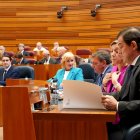 El presidente de la Junta Alfonso Fernández Mañueco en el primer pleno del periodo de sesiones en las Cortes de Castilla y León.