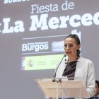 La directora del centro penitenciario de Burgos, Beatriz Sahagún, durante su intervención con motivo de la Fiesta de La Merced.