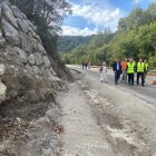 El director general de Carreteras de Castilla y León acudió a comprobar cómo han finalizado las obras de consolidación del talud en la carretera BU-550.