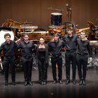 Seis jóvenes percusionistas se encargaron de abrir el concierto con una de las piezas previstas para el final y se llevaron la ovación del público burgalés.