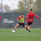 Imagen del último entrenamiento del Mirandés.