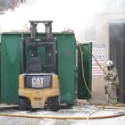 Incendio en una fábrica de embalajes situada en la carretera de Villabáñez de Valladolid.
