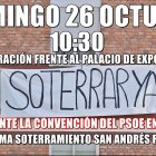 Cartel informativo del acto reivindicativo de este domingo en León capital ante la presencia de Pedro Sánchez.
