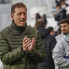 Ramis, durante el partido entre el Burgos CF y la Real Sociedad B.