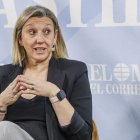 La vicepresidenta de la Junta, Isabel Blanco, durante su intervención en el Club de Prensa de El Mundo de Castilla y León.