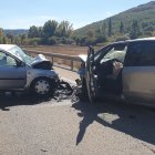 Imagen de los dos vehículos accidentados en Montorio el pasado 10 de octubre.