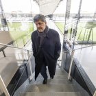 El presidente del Burgos CF, Marcelo Figoli, en el estadio municipal de El Plantío.