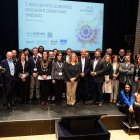 Foto de familia de los participantes en el I Encuentro de Ciudades Creativas de la Unesco del arco Mediterráneo con la alcaldesa de Burgos, Cristina Ayala.