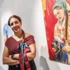 Saray Pérez (Siete), en la inauguración de su muestra 'Fuego Castellano'.