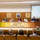 La rectora de la ULE, Nuria González, en las I Jornadas Nacionales de Campus Periféricos celebradas en el Campus de Ponferrada (León).