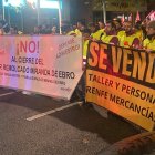 Protesta en Miranda de Ebro contra el cierre del taller de Remolcado de Renfe.