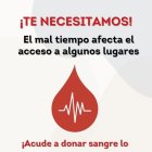 Gráfico difundido por Dona Sangre sobre la situación crítica de las reservas este miércoles, 7 de enero.