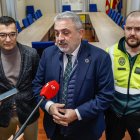 El jefe provincial de la DGT, Raúl Galán; el subdelegado del Gobierno, Pedro de la Fuente y el comandante del Subsector de Tráfico de la Guardia Civil, Javier Guerra.